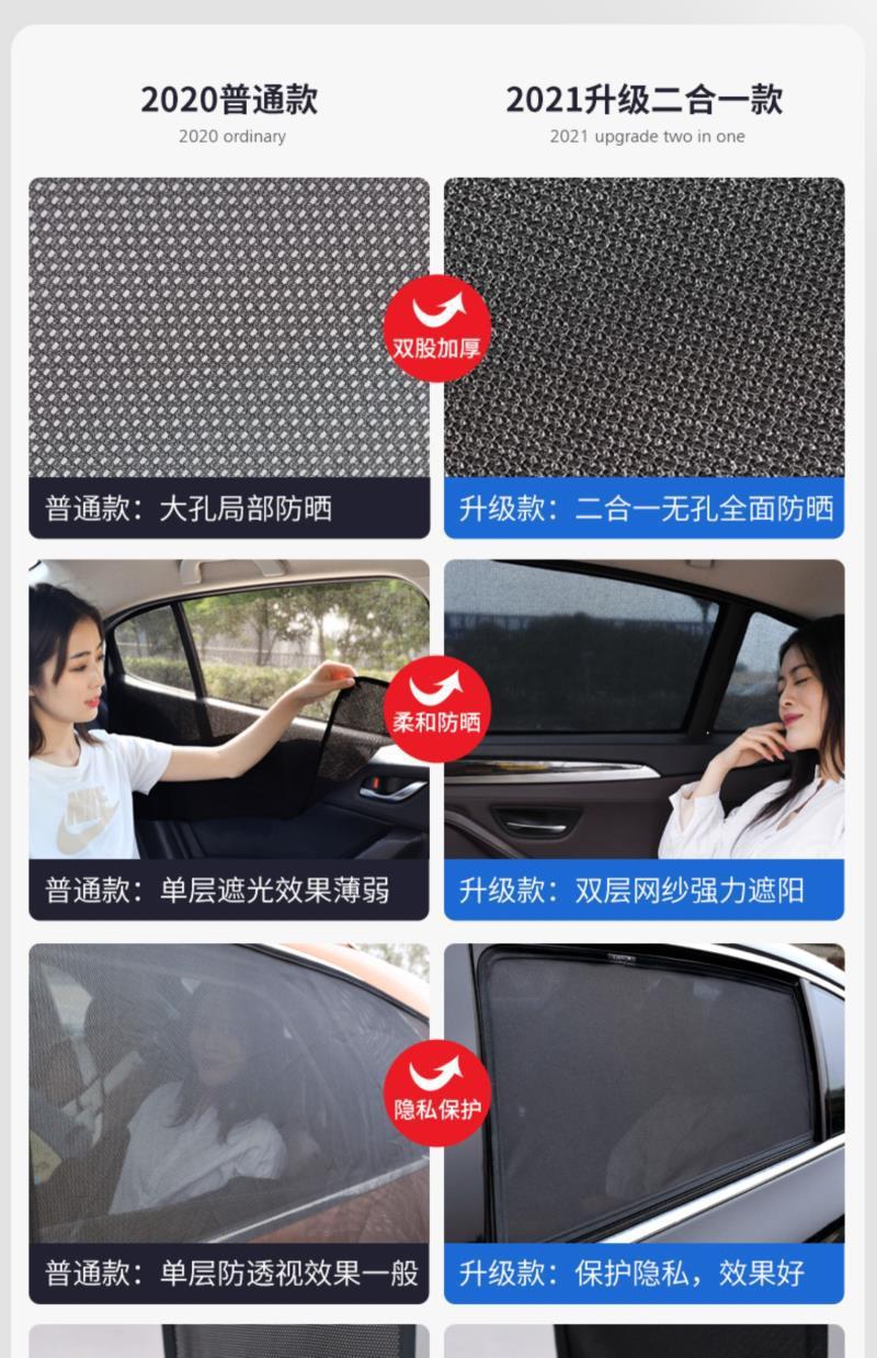 Suitable for Toyota Special Car Sunshade Magnetic Sun Protection and Heat Insulation Side Curtains, Screens, Light-Blocking Panels, Car Curtains