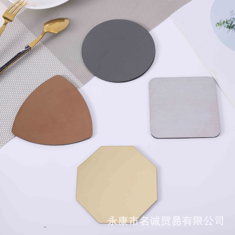 Modern Simple Metal Stainless Steel Coaster Plate Mat Heat Insulated Coaster Dining Table Mat Creative Home Restaurant Supplies
