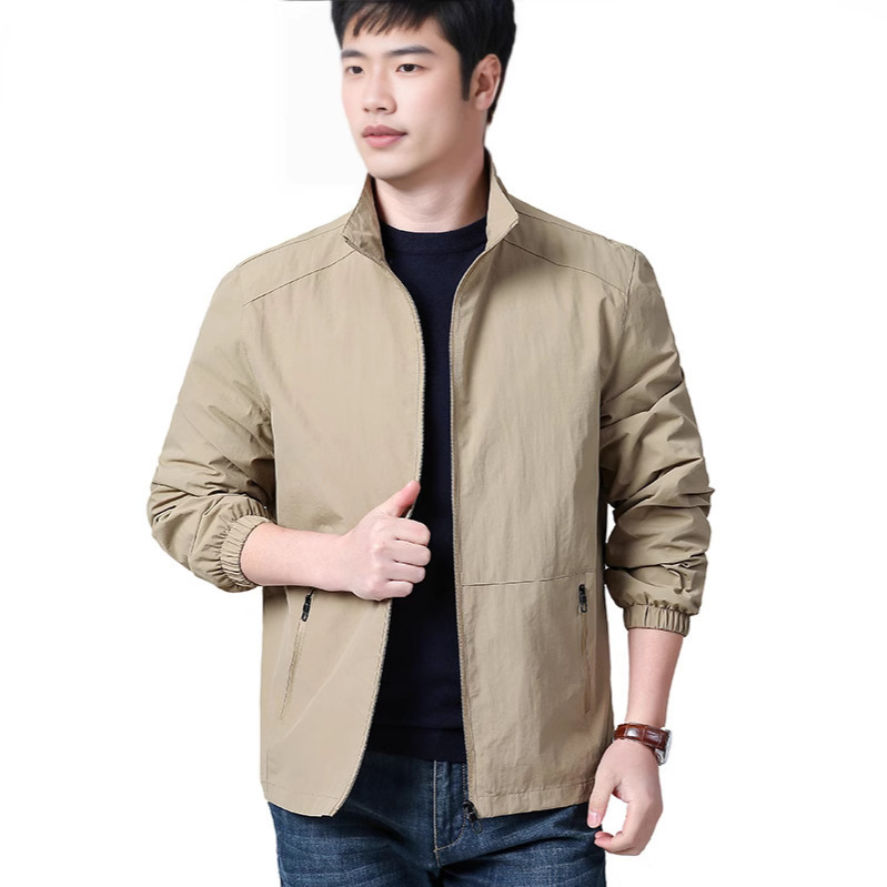 Sports Jacket Men's Spring and Autumn Stand-Up Collar Top Cycling Running Windbreaker Short Outdoor Casual Jacket Cross-Border Hot Style