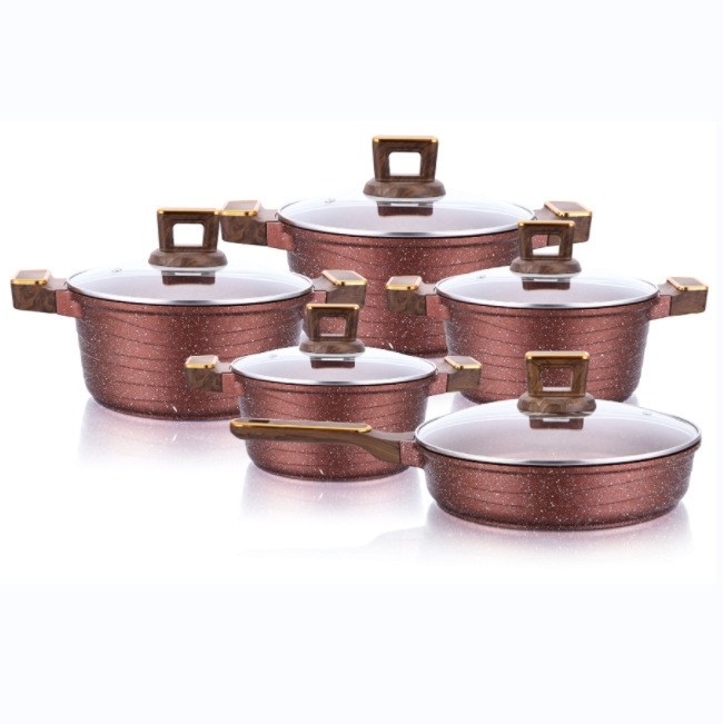 Vmigo marca 10 piezas conjunto de bandejas antiadherentes arroz de arroz de piedra de cocina de cocina de aluminio para el hogar conjunto de platos