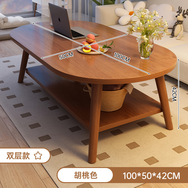 Mesa de centro, apartamento pequeño, sala de estar, casa de alquiler, dormitorio, sofá, mesa de té, mesa pequeña de doble capa simple y moderna