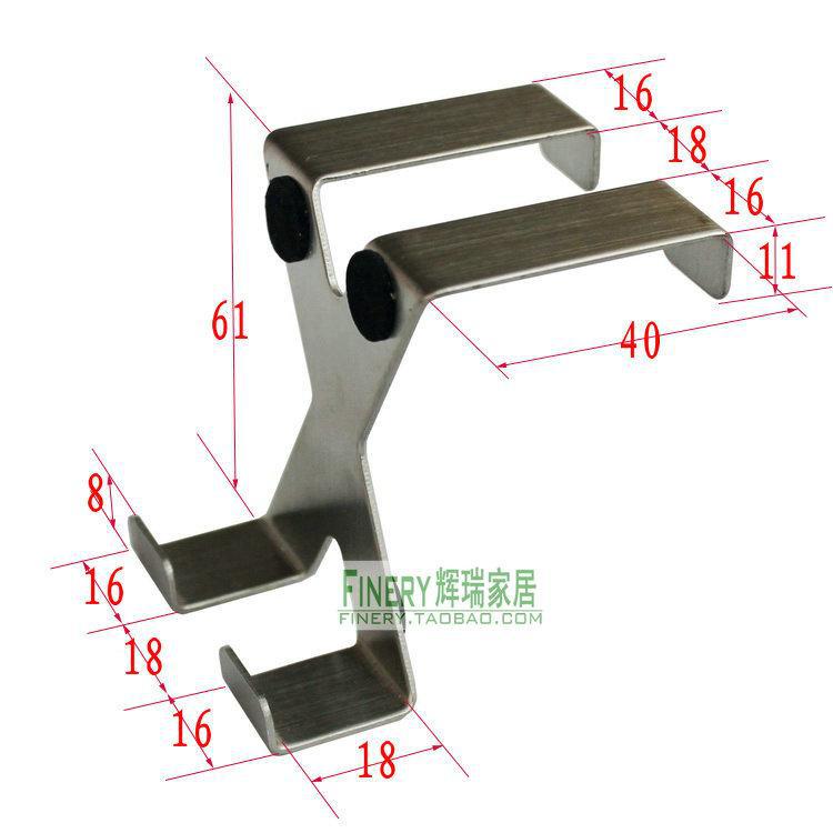 UG73加厚实心不锈钢门背挂衣钩浴室门后挂物钩毛巾钩门后钩办公隔