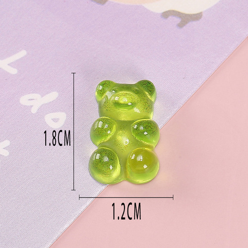 Transparent bear resin diy jewelry accessories materials stationery mobile phone case accessories headwear necklace pendant