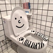 2024年新款日系可爱猫爪马桶垫卫生间浴室冬季毛绒厕所坐便套批发