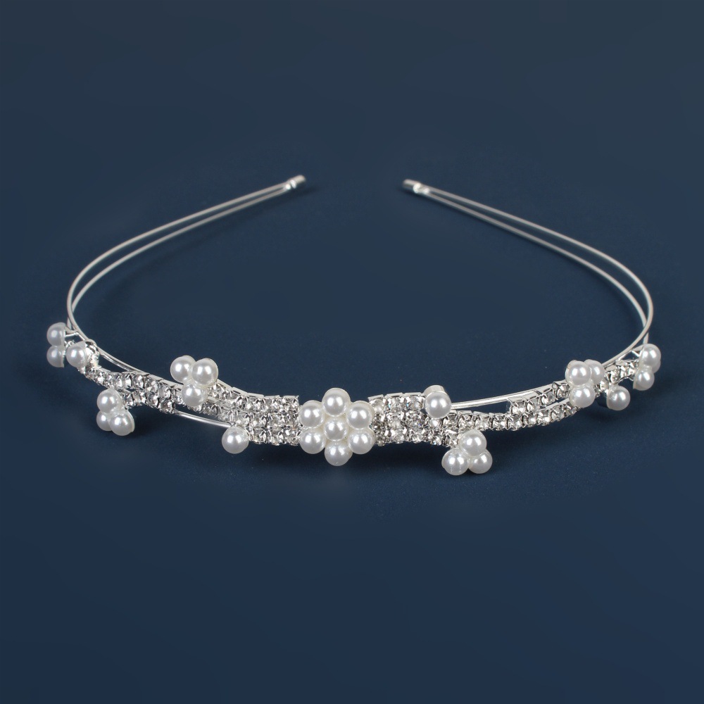 Comercio exterior transfronterizo coreano nupcial forma simple foto tocado perla rhinestone dulce diadema de diamante japonés y coreano diadema