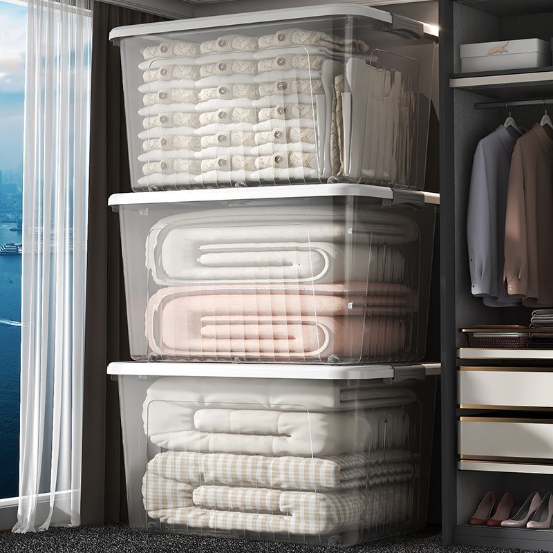 塑料透明收纳箱大容量特大号收纳盒装衣服玩具书家用储物箱子加厚