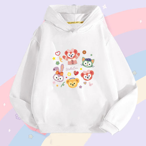 Women's Hooded Sweatshirt Tolly Pussycat Star Bear Children's Outerwear Autumn Thin Style Cute Kids' Medium and Large Outerwear
