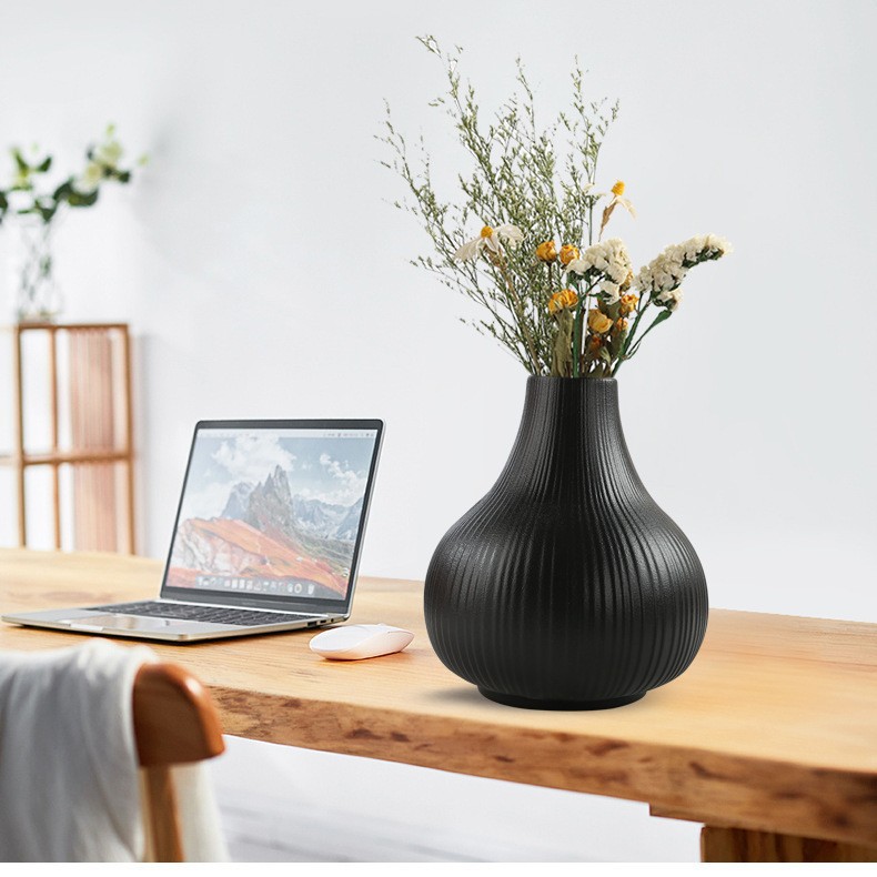 Ornamento simple de vasijas de cerámica gran vasijas de cerámica simple vasijas de hidroponía de porcelana blanca vasijas de flores de sala de estar