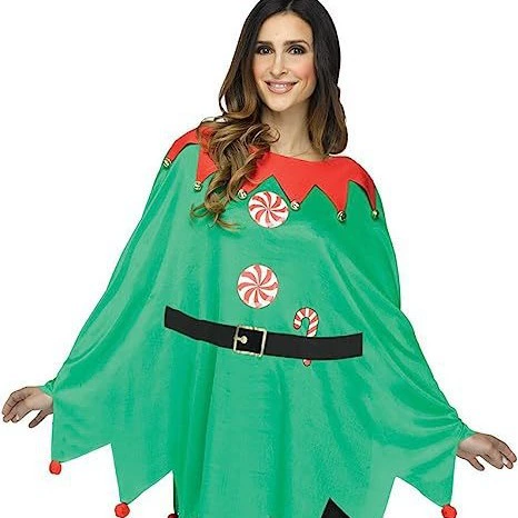 Костюм для выступлений Зеленая Рождественская одежда Новый стиль пальто для выпускного вечера Пончо для взрослых Плюс Размер Золотой бархатный пирог