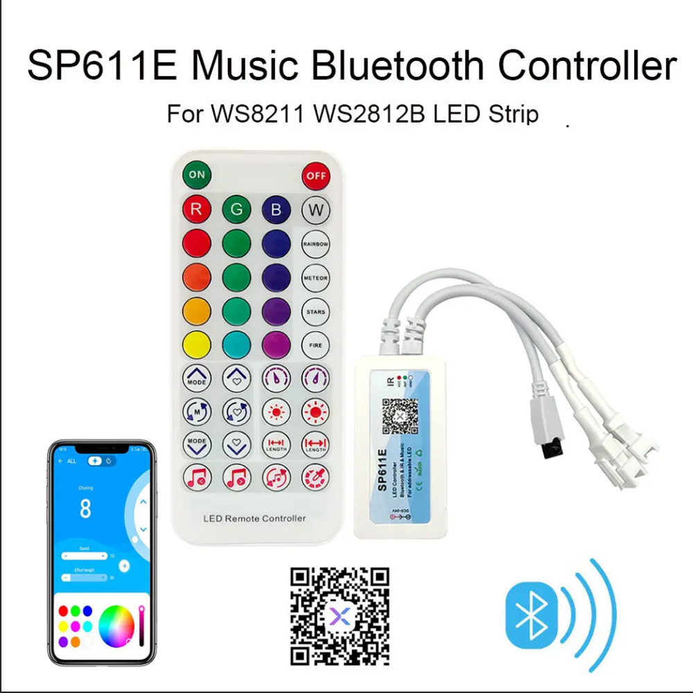 Sp611e幻彩bluetooth音楽コントローラ花火灯ledコントローラ付き携帯電話appスマート調光器