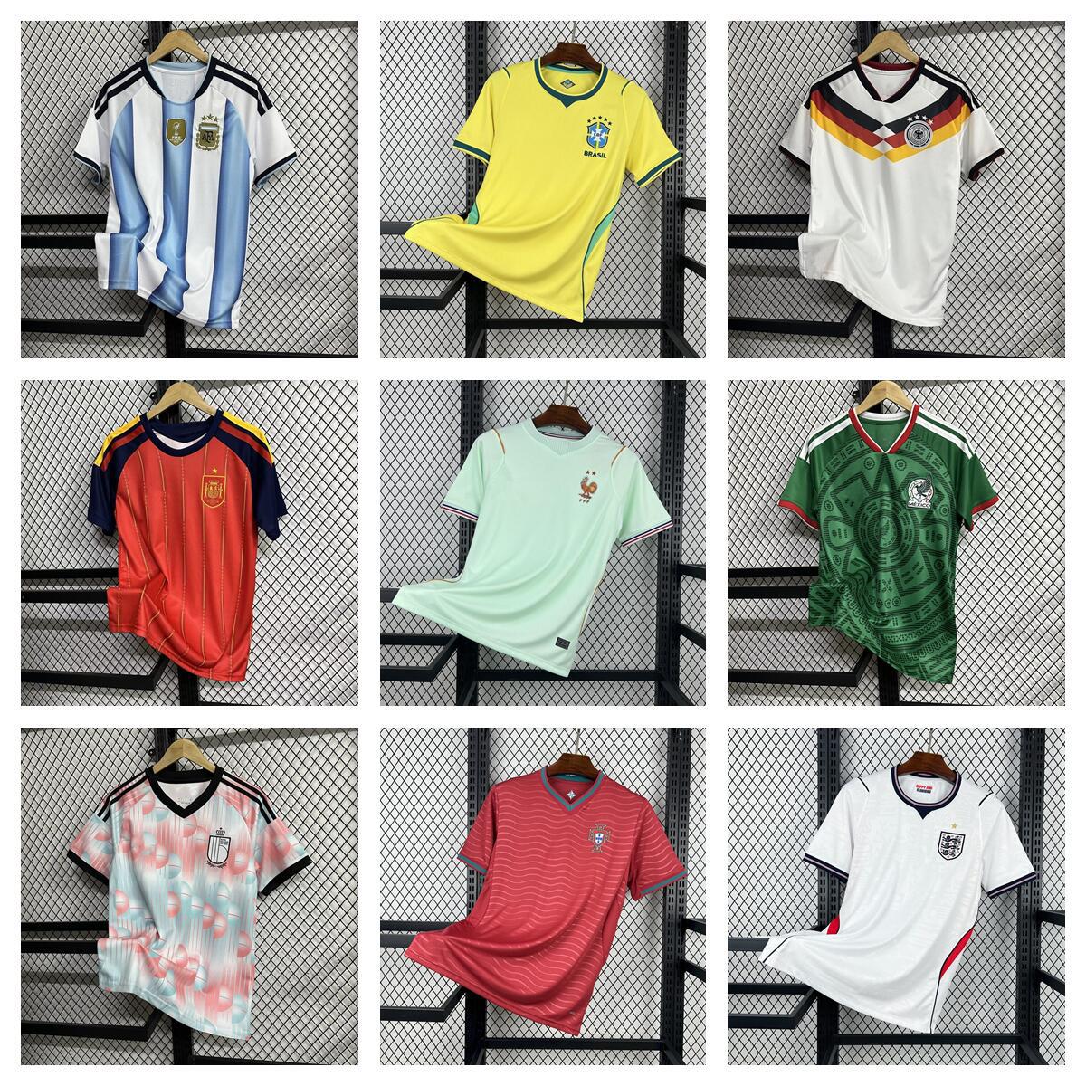 2026 World Cup Brazil Argentina Germany Portugal Spain England France home and away jerseys with numbers printed on them