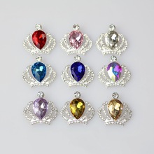 新款皇冠DIY手机壳饰品水滴宝石手工镶钻气载发饰包包合金配件