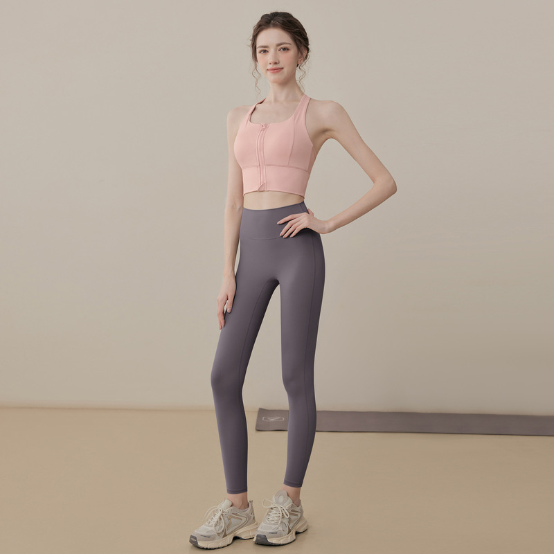 スポーツの下着の女性の緩衝ベストのプラティの上着のブラジャーのフィットネスの前のファスナーのヨガの服の2025新型のスーツ|undefined