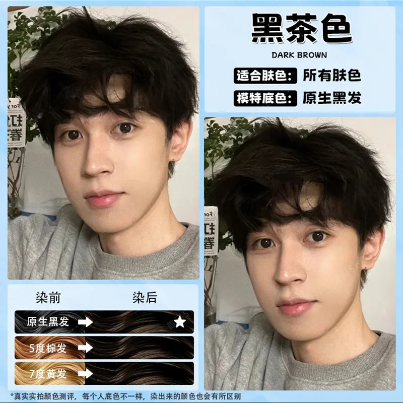 검은 다크 브라운 (상자-) 단색 머리 필름을 보내-표백 직접 염색 없음