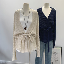 韩系设计感宽松显瘦针织开衫外套女装2025秋季新款美式好物美上衣