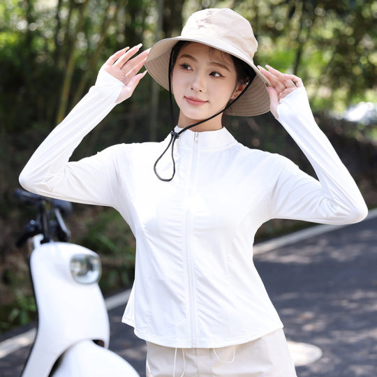 Summer New Ice Silk Hooded Big Hat Sun Protection Clothing Women's Breathable Sun Protection UV Protection Sports Riding Sun Protection Clothing