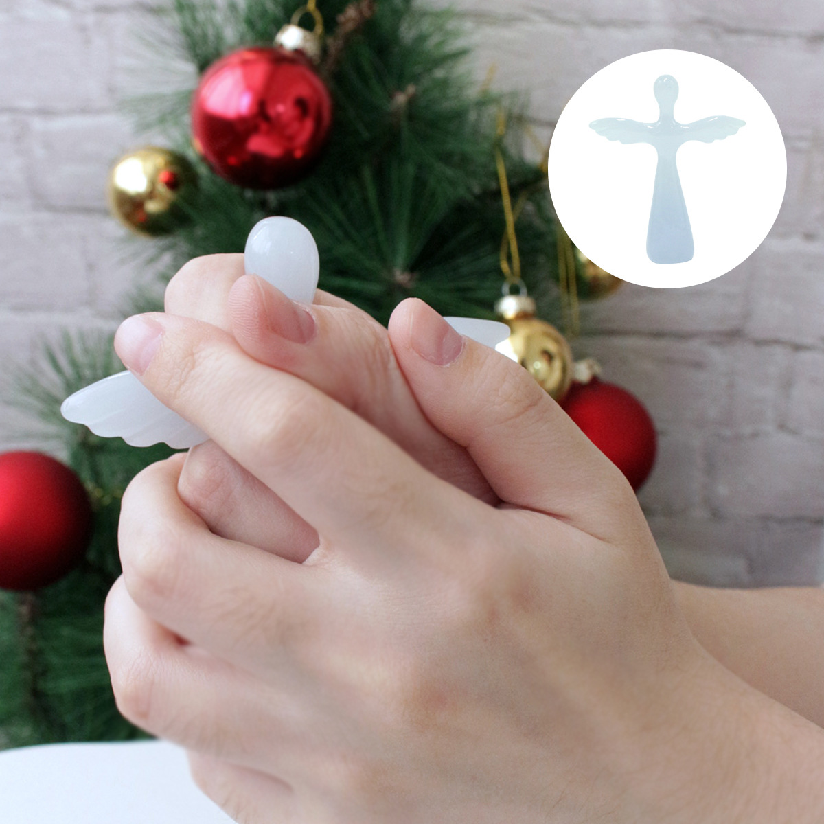 New Handheld Transparent Angel Cross Encouragement Resin Cross Pocket Small Cross Christmas Gift