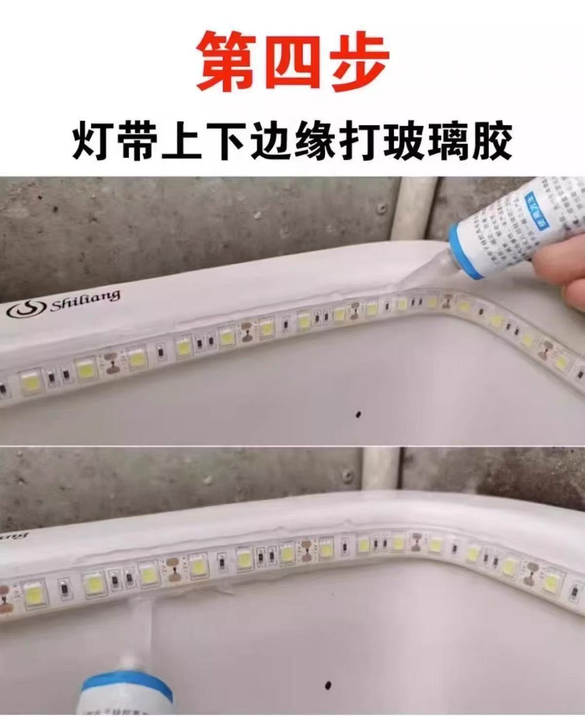 LED solid silicone waterproof light strip low voltage 24v self-adhesive cuttable outdoor engineering underwater soft light strip