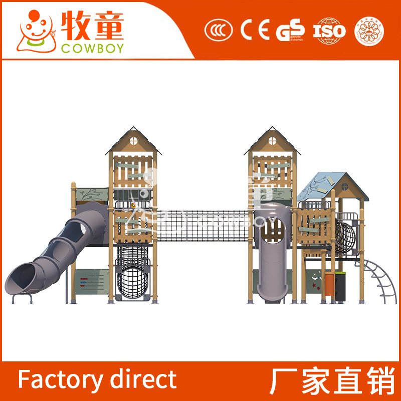 Diapositiva grande de los niños al aire libre anti-Bette equipo de diapositivas diapositiva de plástico fabricante de equipos de la diversión de la casa del árbol