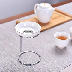 Tea set accessories stainless steel tea filter stand tea filtering mesh base tea strainer tea filter rack tea strainer spring bracket holder stand support