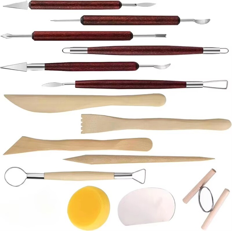 Cross-Border Pottery Tools 14-Piece Set Clay Carving Knife DIY Clay Pottery Making Repair Clay Sculpture Tool Set Cross-Border Pottery Tools 14-Piece Set Clay Carving Knife DIY Clay Pottery Making Repair Clay Sculpture Tool Set