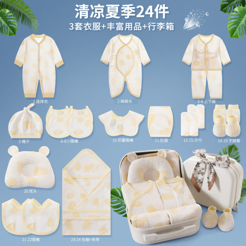 Caja de regalo de ropa de verano para bebés recién nacidos, bolsa de algodón delgada para bebés, paquete de embarazo, regalo para bebés image 17