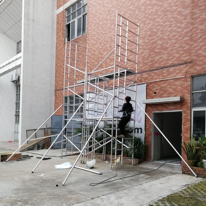 铝合金移动脚手架双宽直爬梯施工脚手架门式脚手架爬梯