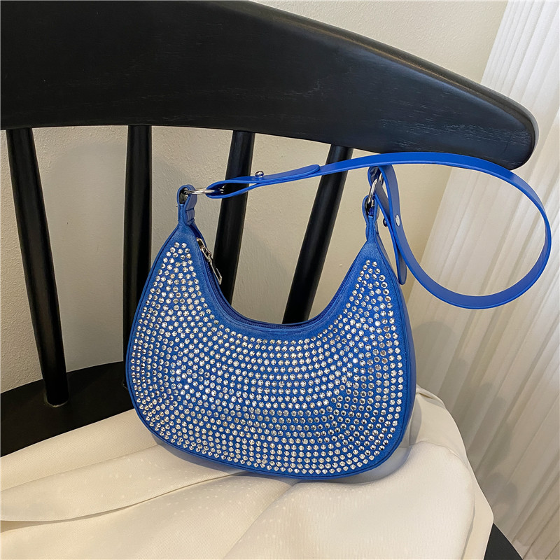 Nicho popular bolsa de las axilas bolso de las mujeres 2022 nueva moda de Corea Red brillante diamante cadena hombro bolsa de las axilas