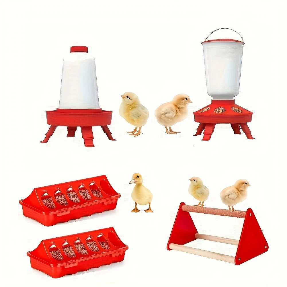 Комплект кормушки и поилки для цыплят, пластиковая кормушка для цыплят с сиденьями для цыплят