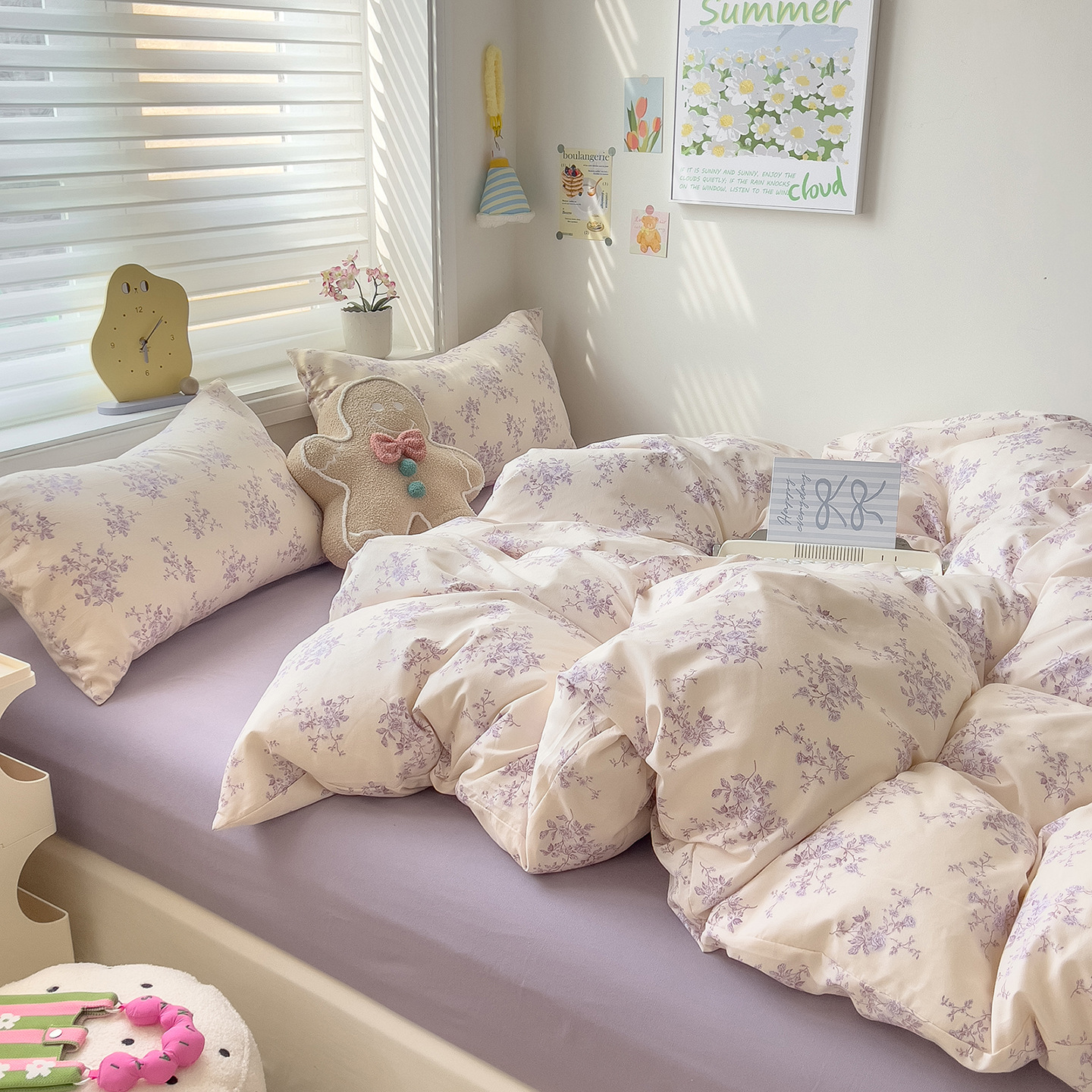 Madre y bebé clase A dormir desnudo algodón cuatro piezas cubierta sábanas de cama super suave cama dormitorio gaza tres piezas