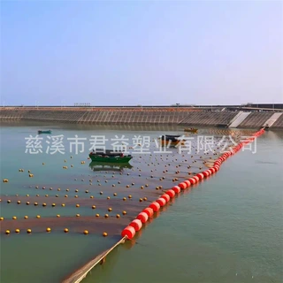 引水工程泵站漂浮物拦漂装置浮排 航道水上拉网聚乙烯发泡浮体