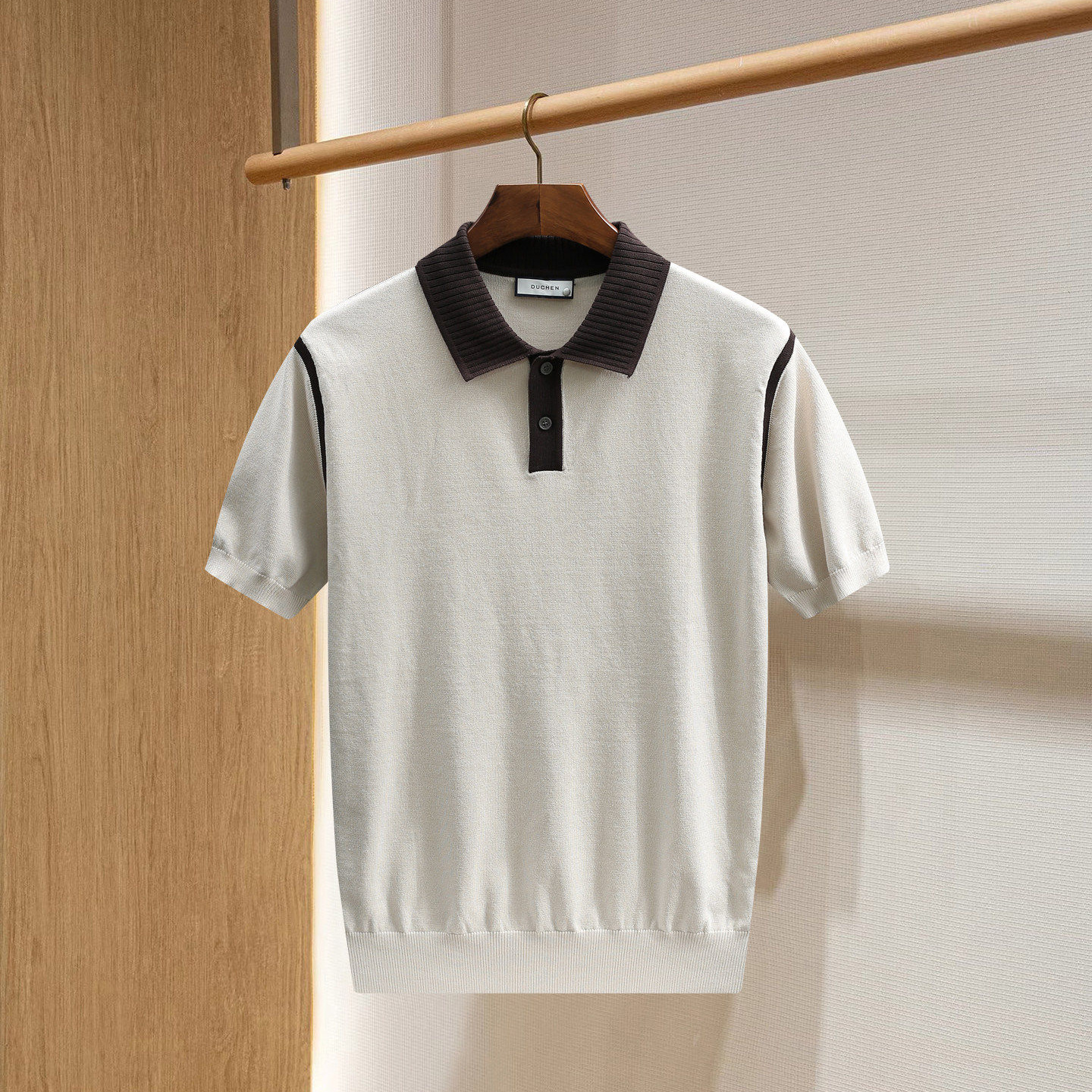 Polo camiseta de punto camiseta de manga corta camiseta de hombre paul línea tridimensional viejo qianfeng verano fábrica transfronteriza al por mayor