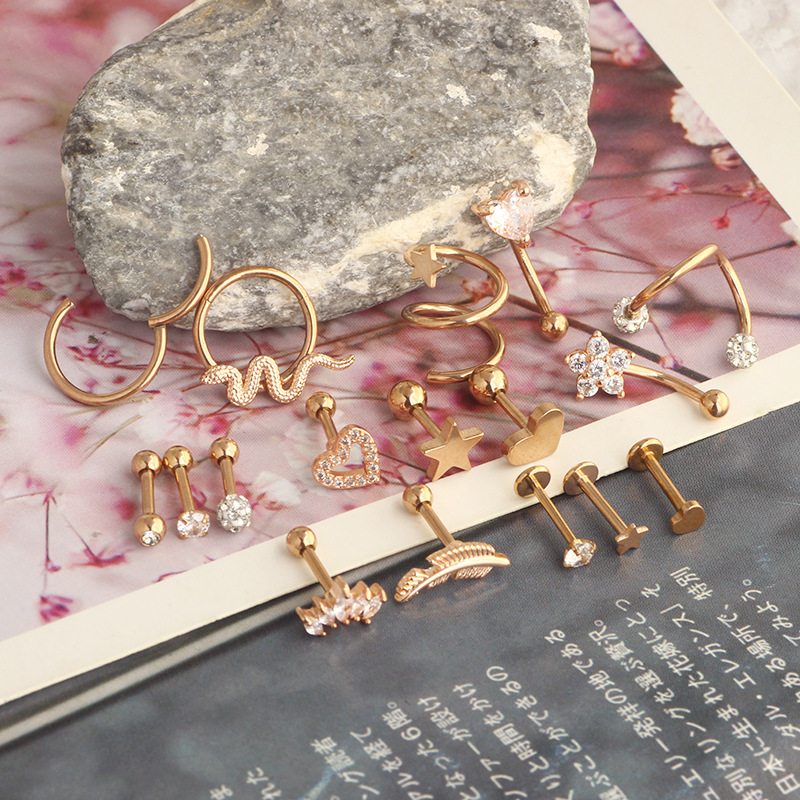 Labret piercing jewelry detail image
