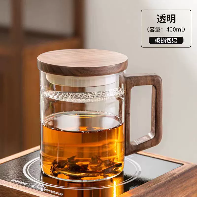 Glass green tea, tea cup, filter