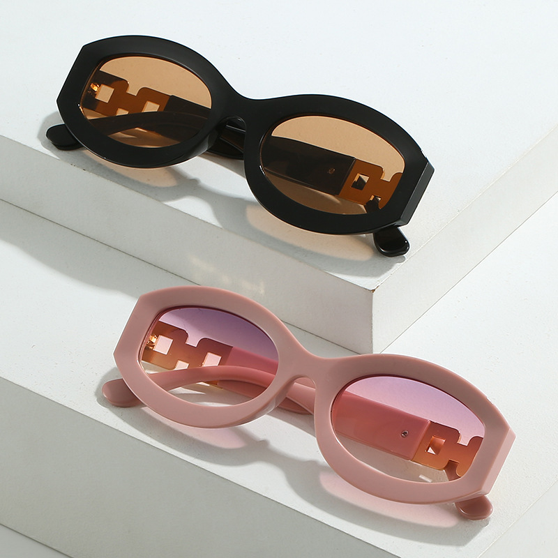50g Weight Retro Oval Ac UV400 Protection Oval Frame Full Frame Women's Sunglasses