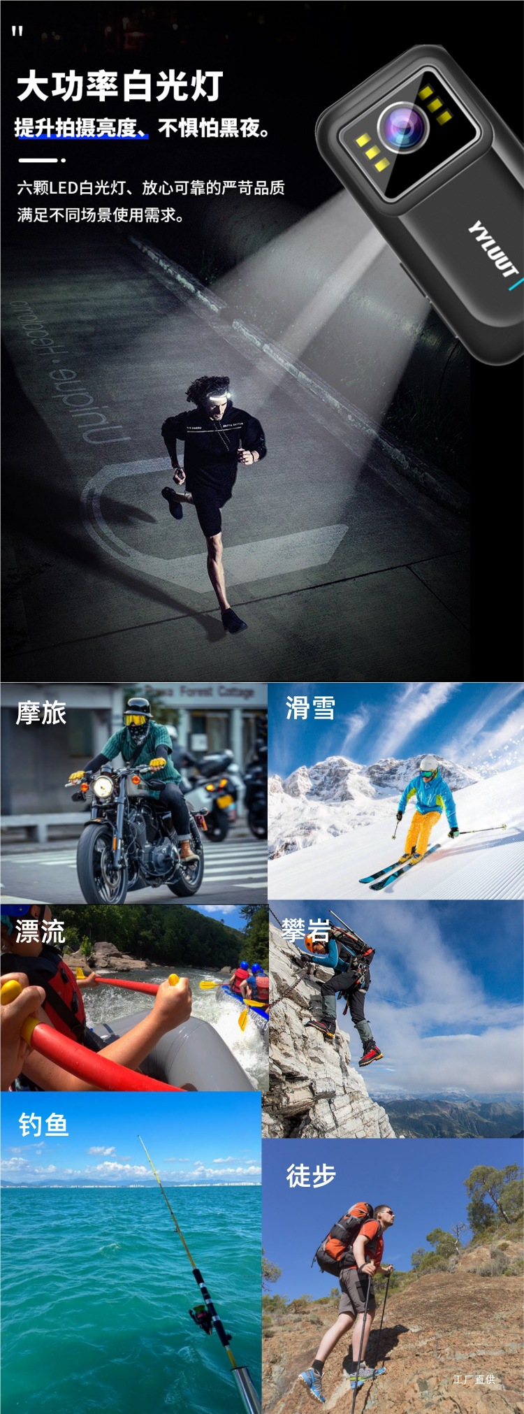Sports Camera Motorcycle Driving Recorder Hd Anti-Shake Waterproof Riding Electric Vehicle Motorcycle Special Camera Peihui