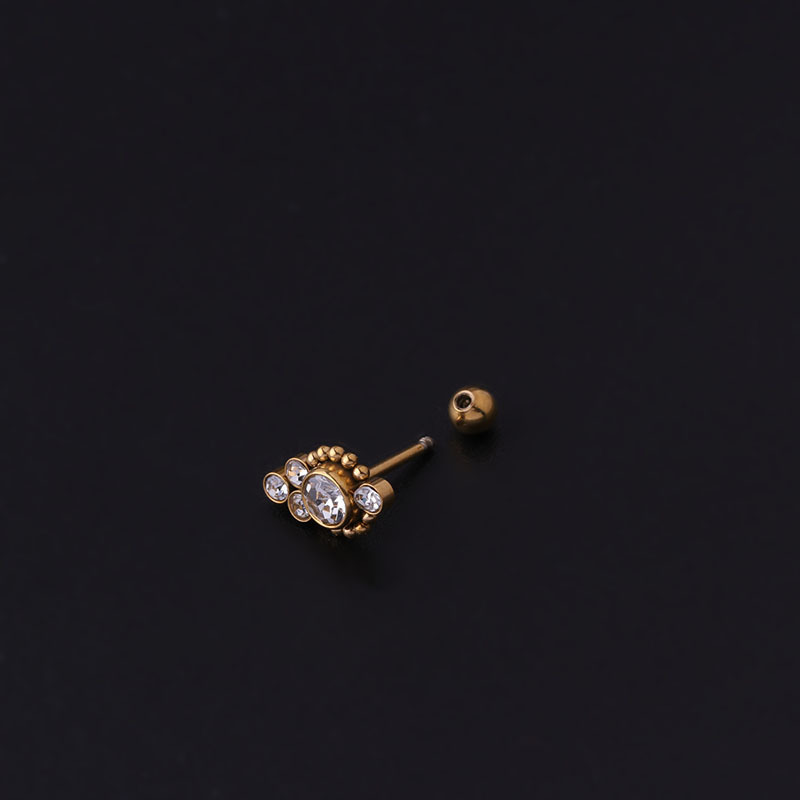 Mode Rond Placage Incruster Acier Inoxydable Métal Zircon Boucles D'oreilles display picture 4