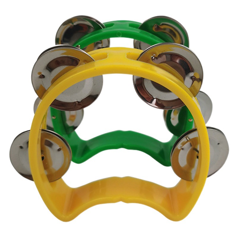 Factory supply plastic flower bell ring four bell ring Orff double row hand rattle children's musical instruments wholesale
