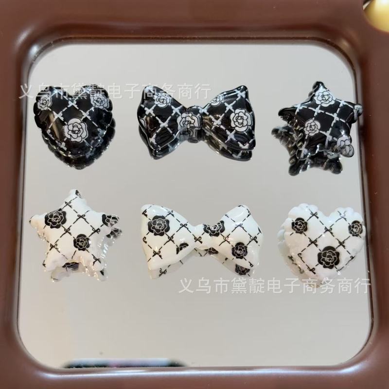 小香风玫瑰蝴蝶结爱心星星串珠 diy亚克力包挂手机链钥匙扣配件|undefined