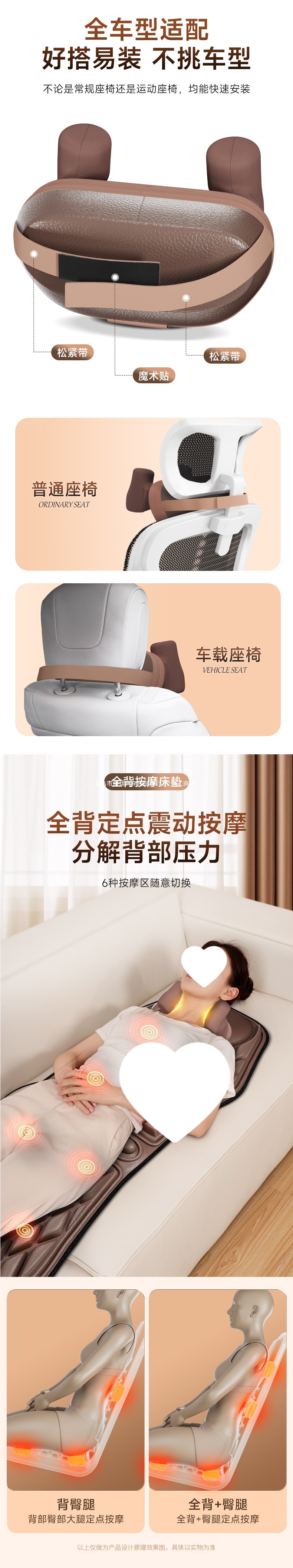 Enlong Car Neck Massager, Lumbar Back and Waist Car Massage Cushion, Seat Cushion and Pillow