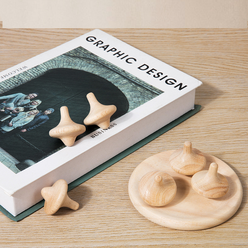 Maquillaje de madera hecho a mano, botón de bebé, meditación para niños, artefacto de descompresión al por mayor