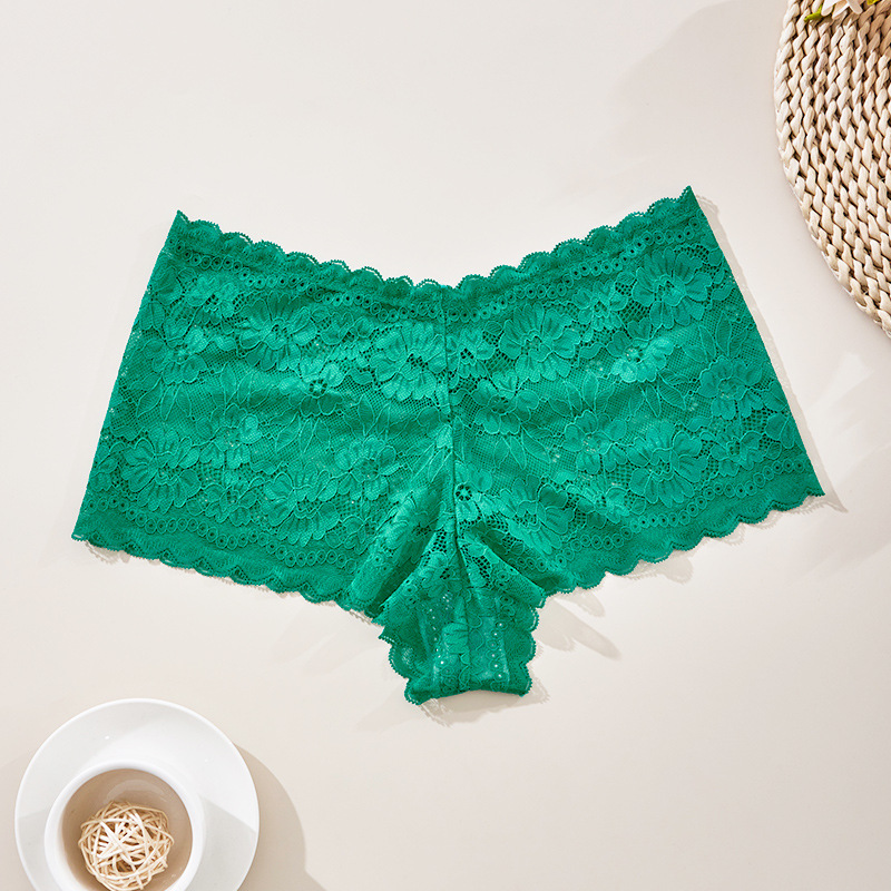 Pantalones de moda sexy de mujer ligera, encaje transpirable sin marcas, pantalones de pierna de algodón nuevo cross-border