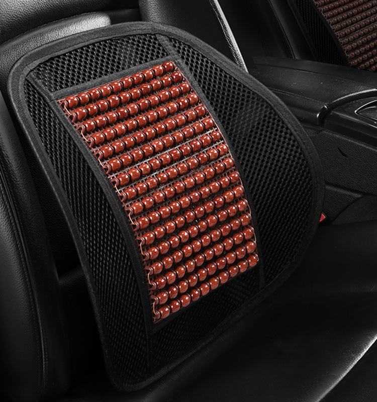 Summer Wooden Bead Cushion Car Seat Cushion Lumbar Support Ventilated Breathable Massage Waist Support Office Seat Back Cushion Lumbar Cushion