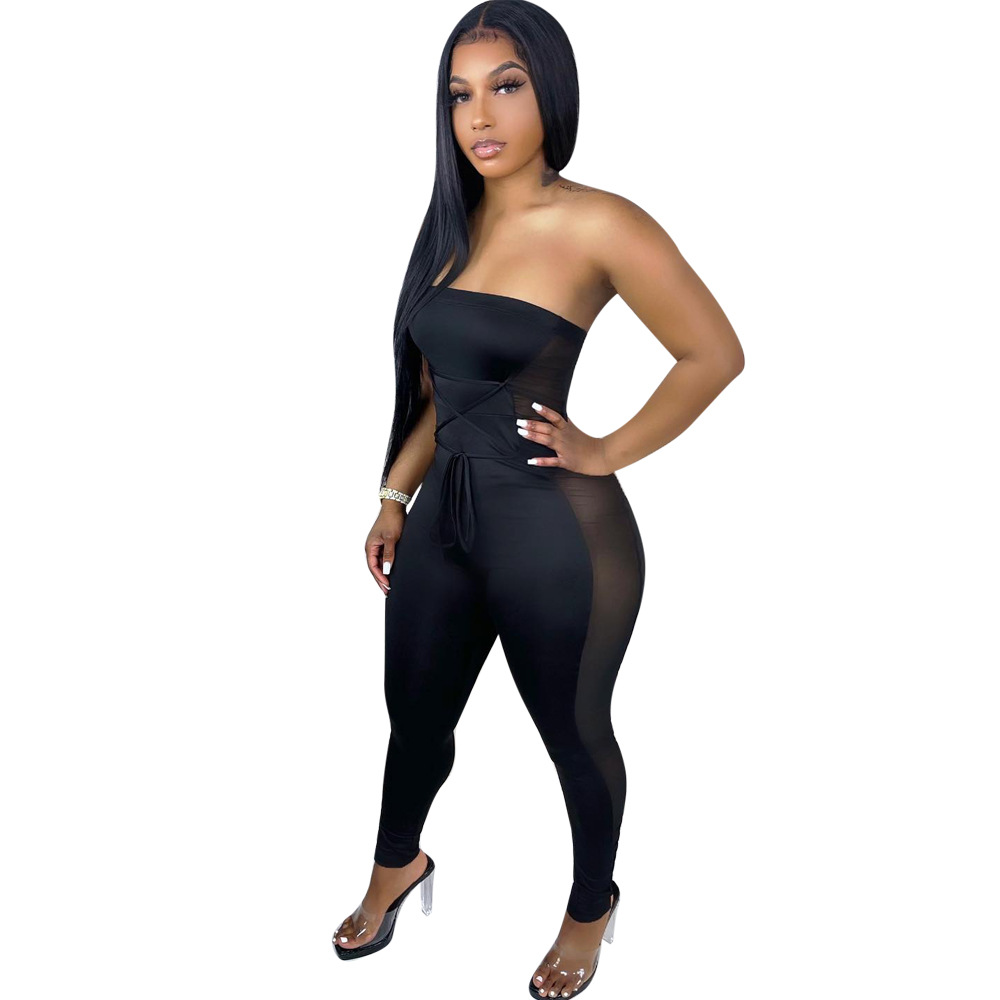 Sexy Bodycon Mesh Jumpsuit Für Damen Langarm Freizeitmode_voghion.com