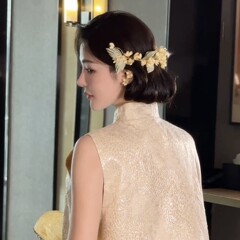 新しい森スタイルの花嫁のウェディングドレス、花の花輪、レトロなヘッドバンド、新しい中国風のチャイナドレス、スーパーフェアリーハンドメイドアクセサリー