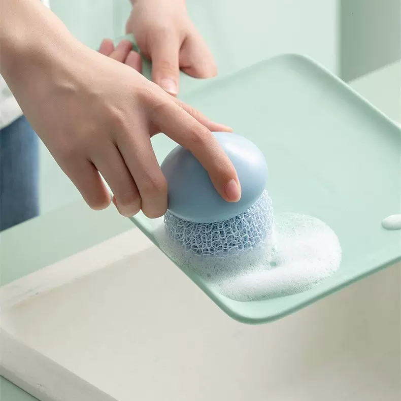 自主设计 可拆卸尼龙球厨房钢丝球 创意多色耐用清洁球不伤锅锅刷