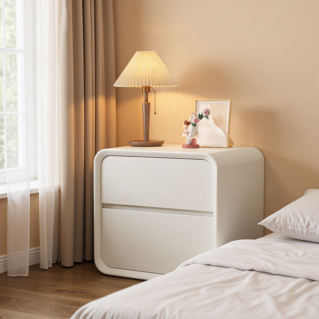 No instalar mesas de cabezal de cama dormitorio doméstico de alquiler de aire crema pequeña mesa de cama lujoso armario multifuncional