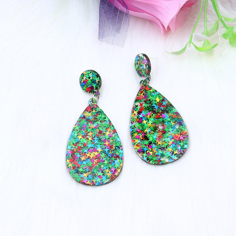 Cute Water Droplets Arylic Printing Women's Drop Earrings 1 Pair display picture 23