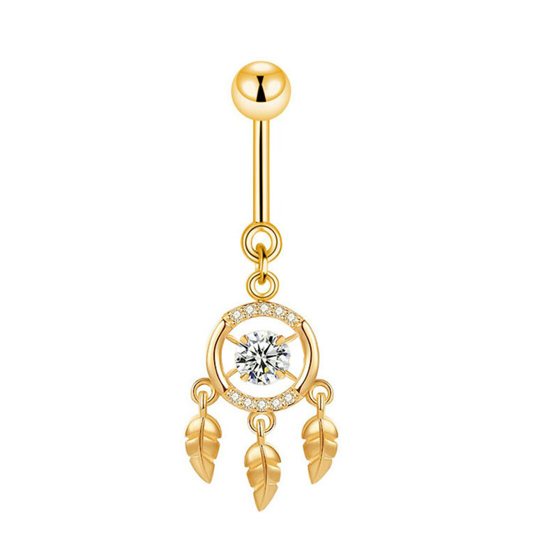 Wedding, Banquet, Street Occasion 1 Piece 316 Stainless Steel Copper Zircon Belly Rings Heart Shape Unisex