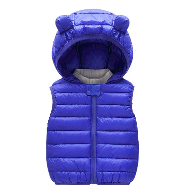 Chaleco de algodón para niños 2024 Otoño e Invierno niños y niñas chaleco con capucha engrosado chaleco exterior para niños cálidos